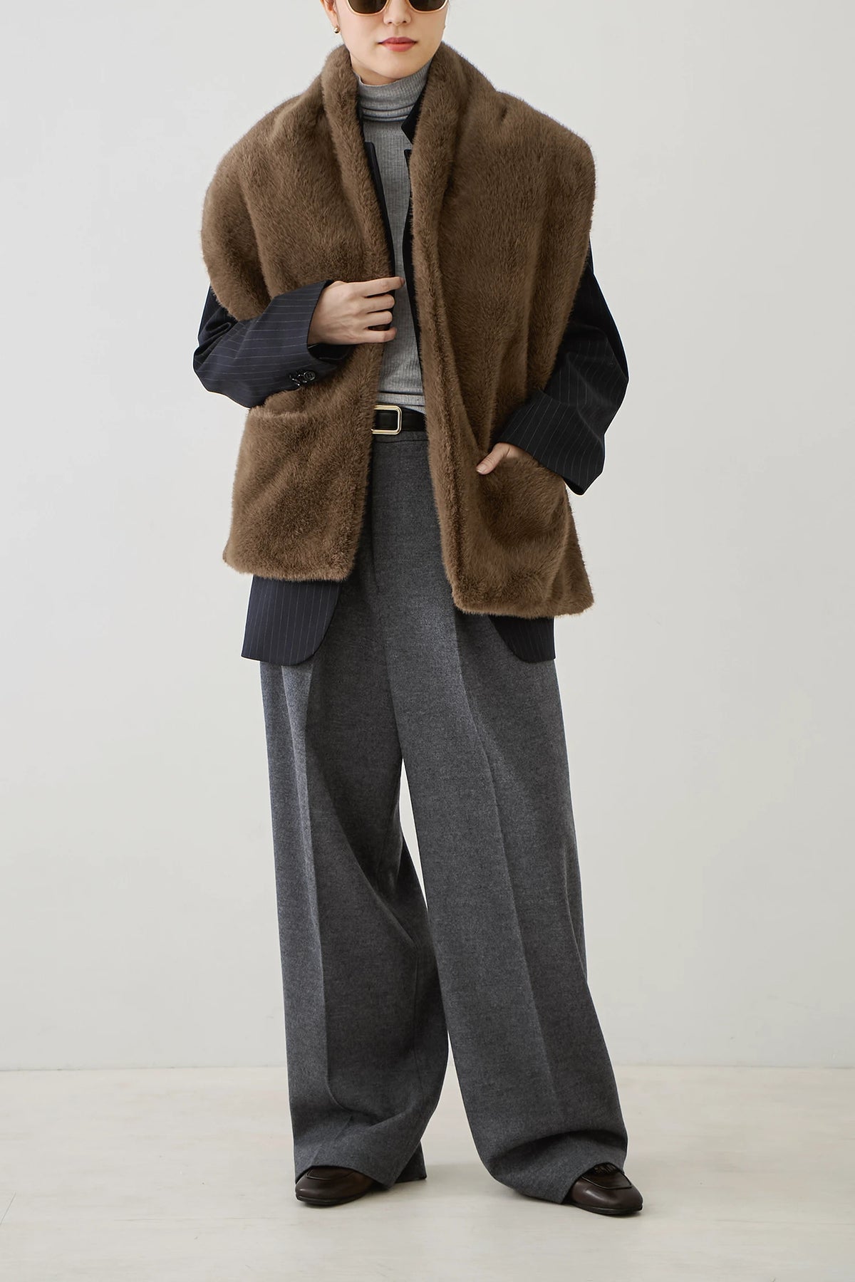 HAUNT POCKETED FUR STOLE Coat