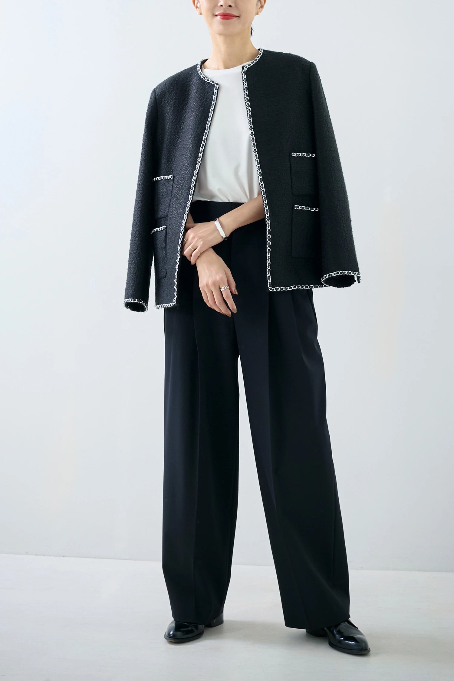 CHAIN-TRIMMED TWEED JK