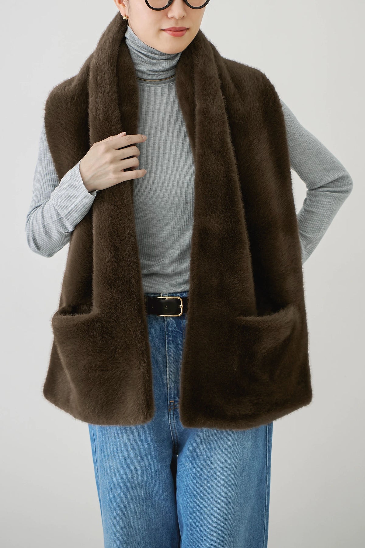 HAUNT POCKETED FUR STOLE Coat