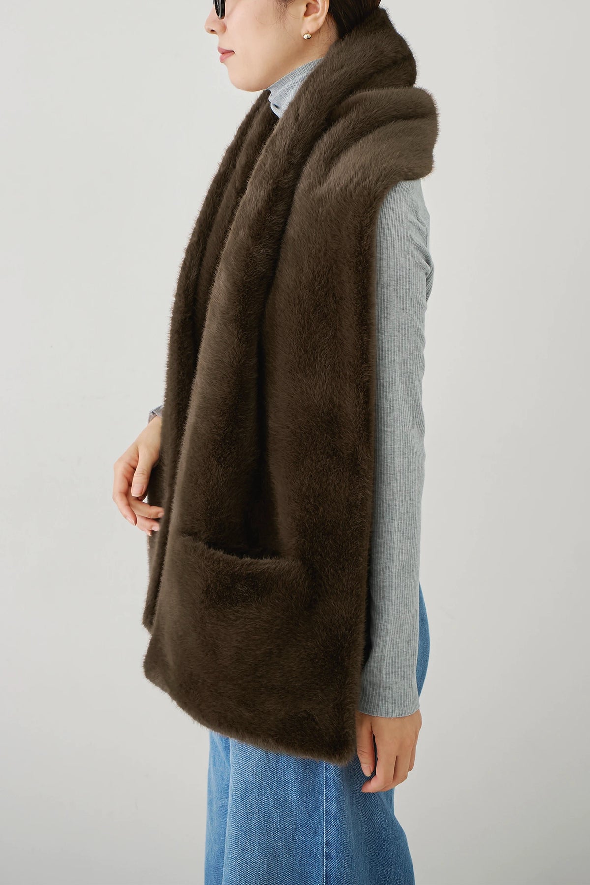 HAUNT POCKETED FUR STOLE Coat