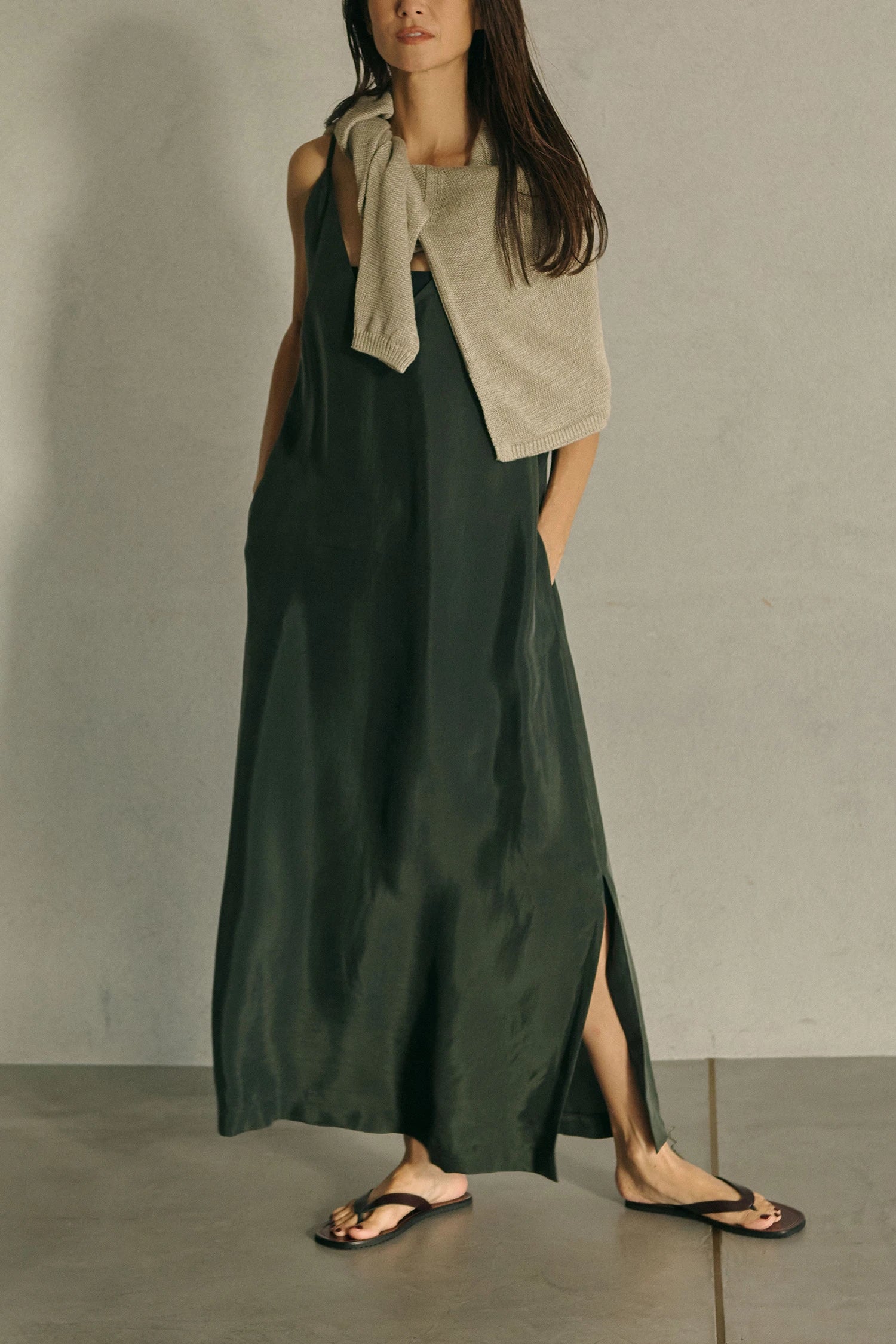 V-NECK CAMI DRESS