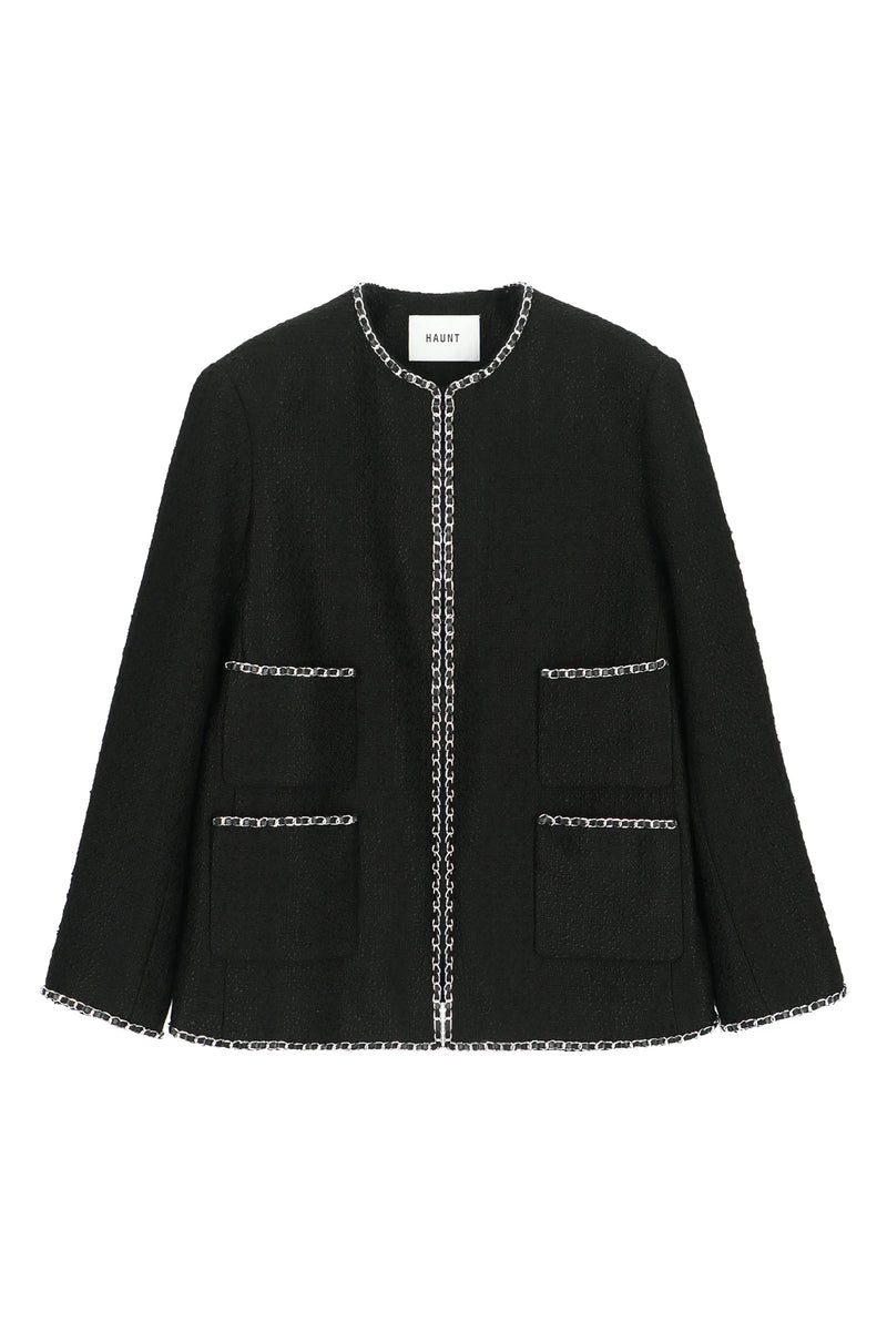CHAIN-TRIMMED TWEED JK
