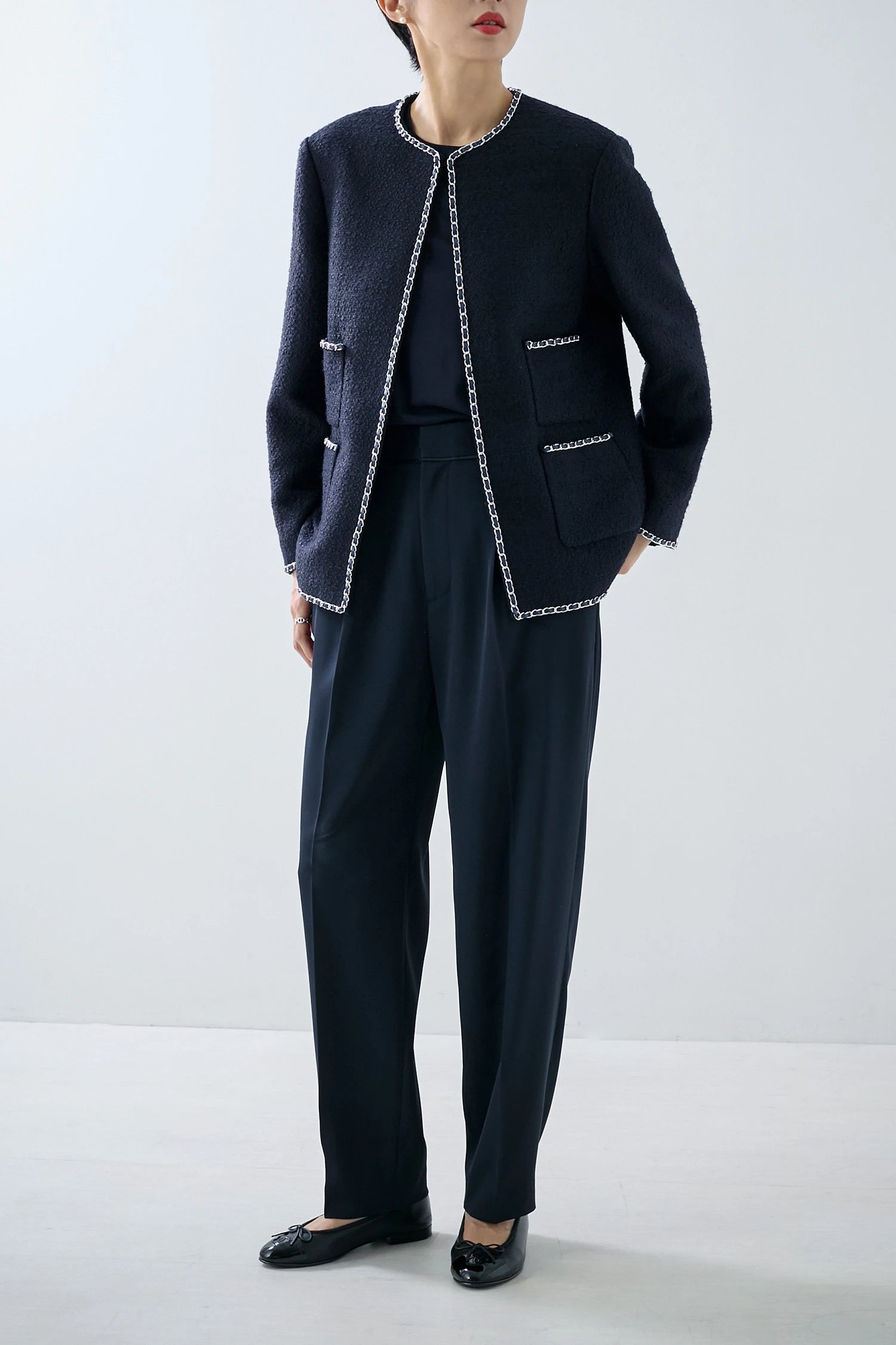 CHAIN-TRIMMED TWEED JK