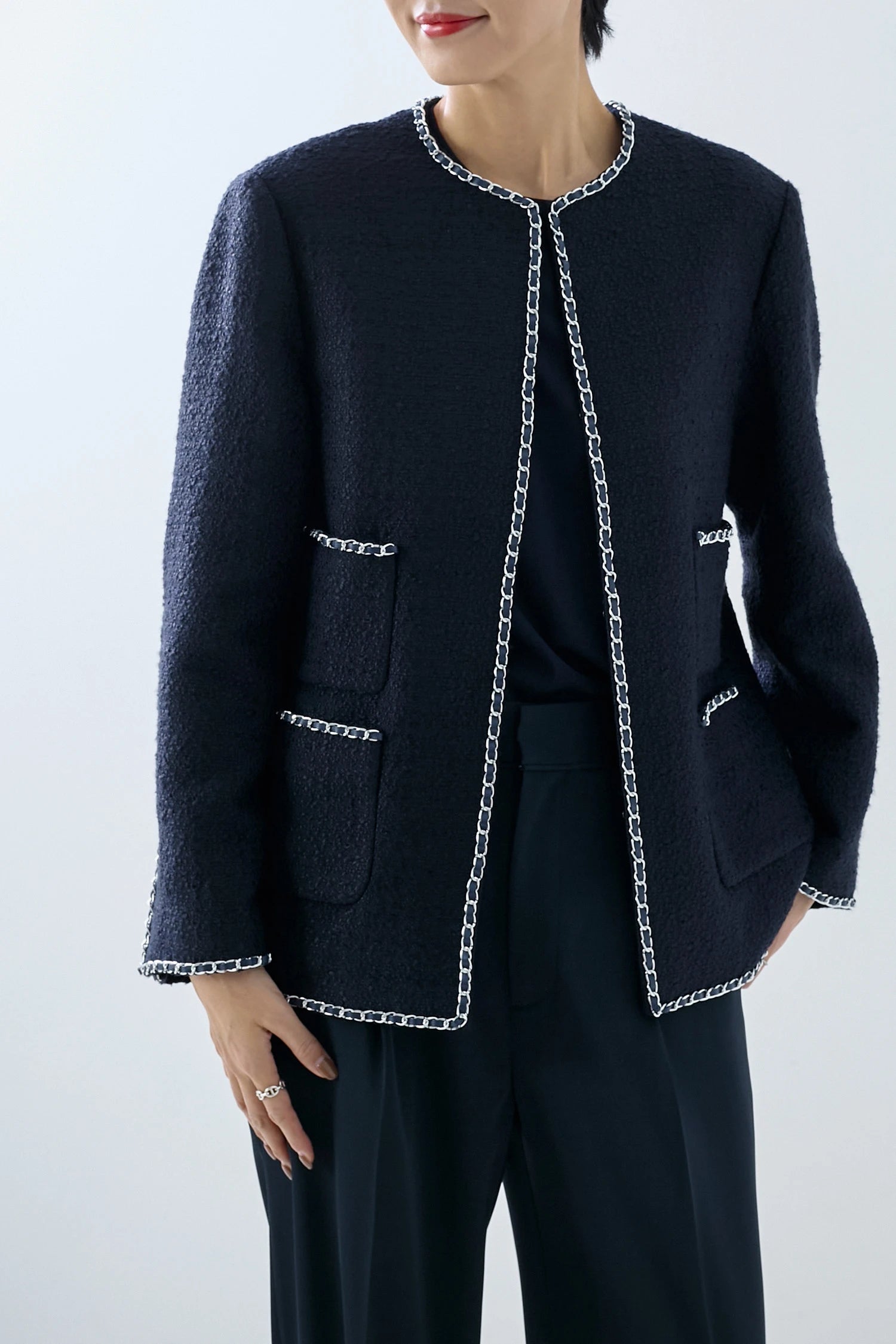 CHAIN-TRIMMED TWEED JK